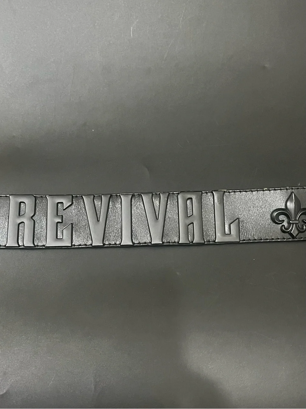 Rock Revival Mens Black Full Grain Leather Belt Distressed Metal Sz 38